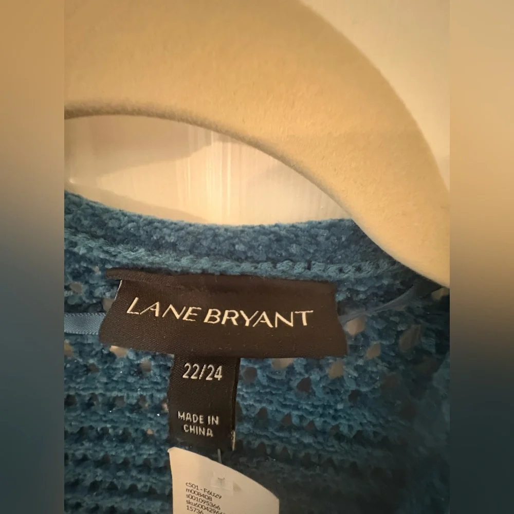 NWT, Lane Bryant Cozy Teal Open Front Cardigan, Sz. 22/24. - Picture 5 of 6
